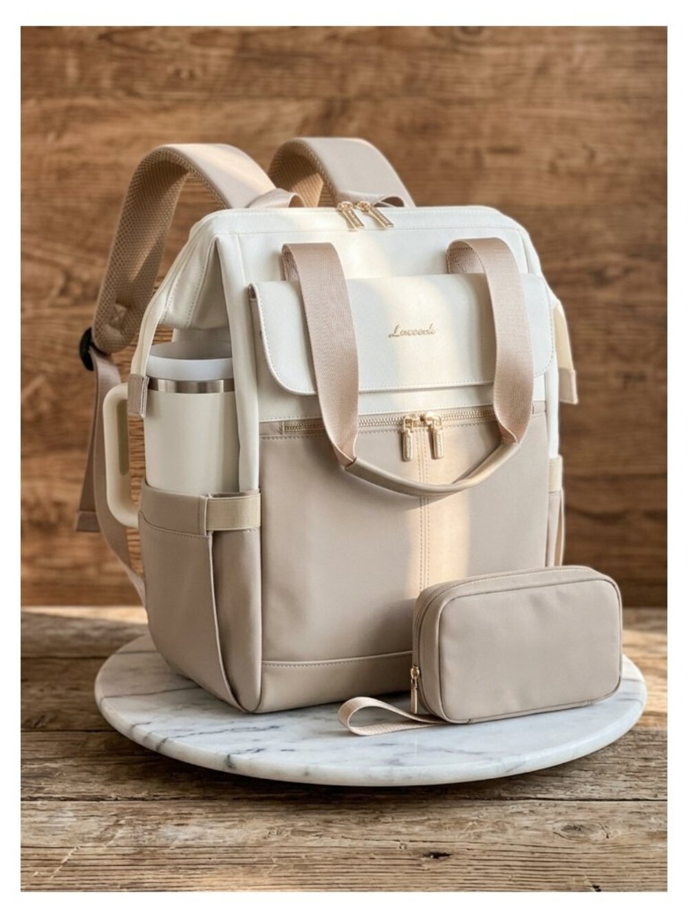 LOVEVOOK 15.6" Laptop Backpack with USB Port & Organizer Bag, Waterproof Work